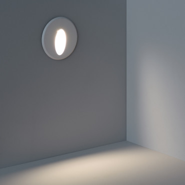 Baliza de Parede LED 3W de Alumínio Circular Oval Wabi Branca