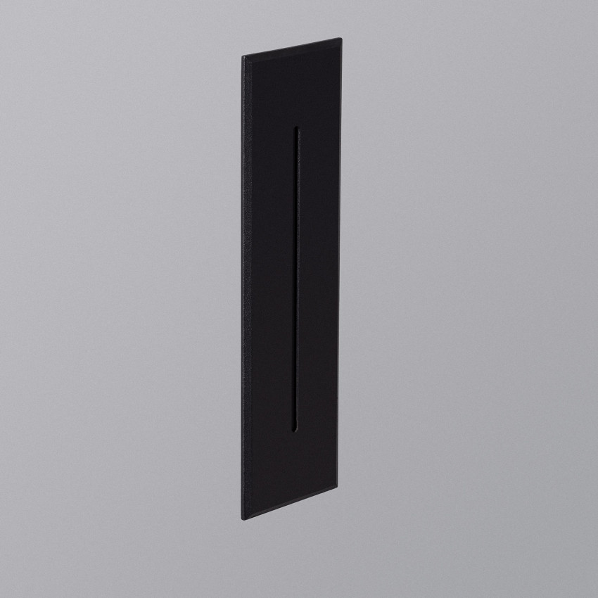 Baliza de Parede LED de Alumínio Retangular para Exterior Linear Wabi Preto