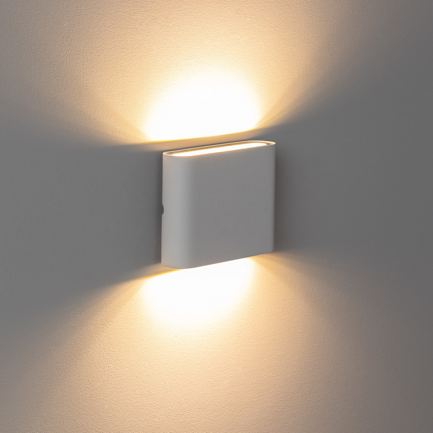 Producto de Aplique de Pared Exterior LED 6W Aluminio Cuadrado Iluminación Doble Cara Luming Blanco