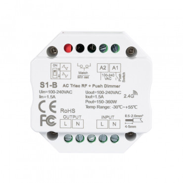 Product Interruptor Regulador LED TRIAC Compatible con Pulsador y Mando RF