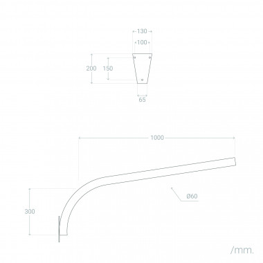 Produto de Braço de Parede Ø60mm para Luminárias de Iluminação Pública