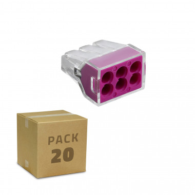Produto de Pack 20 Conectores Rápidos 6 Entradas 0.75-2.5 mm²