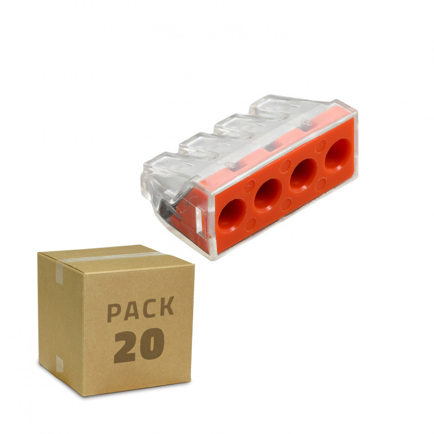 Pack 20 Conectores Rápidos 4 Entradas 2.5-6.0 mm²