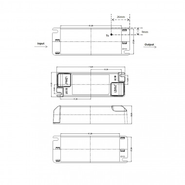 Produto de Driver LIFUD 220-240V Saída 25-40V 450mA DC 18W LF-GIF022YA0450H