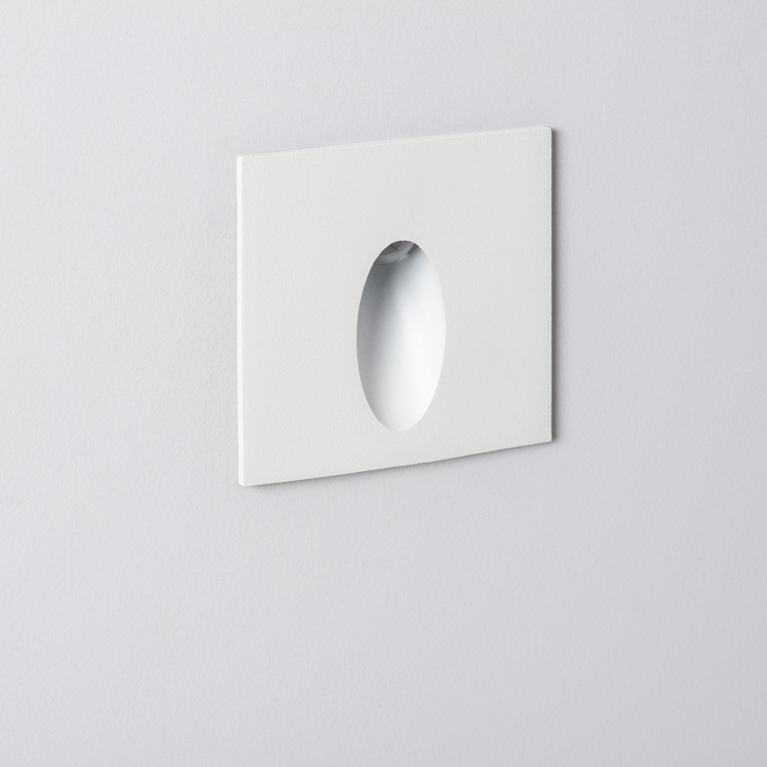 Baliza de Parede LED 3W de Alumínio Quadrada Oval Wabi Branca 