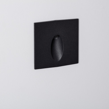 Baliza Exterior LED 3W Empotrable Pared Cuadrado Negro Oval Wabi