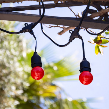 Product Kit Guirnalda Luces Exterior 5.5m Negro + 8 Bombillas LED E27 G45 3W de Colores 