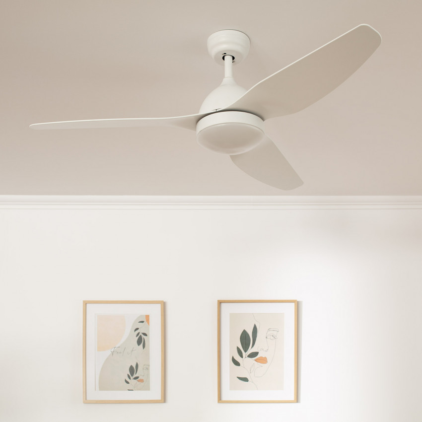 Produto de Ventoinha de Teto Exterior LED Woolworth Branca 127cm Motor DC
