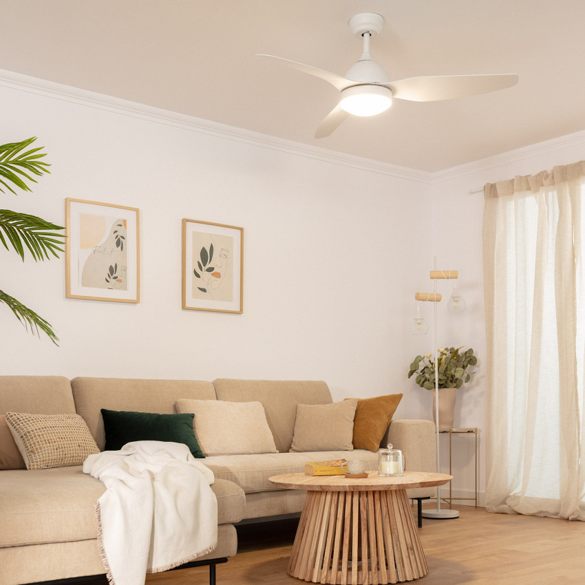 Produto de Ventoinha de Teto Exterior LED Woolworth Branca 127cm Motor DC