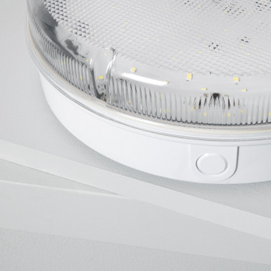 Produto de Plafón LED 24W Circular para Exterior Ø285 mm IP65 com Luz de Emergência Não Permanente Hublot Transparente