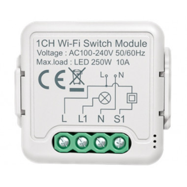 Interruptor WiFi Compatívelcom Interruptor Convencional e Botão de Pressão