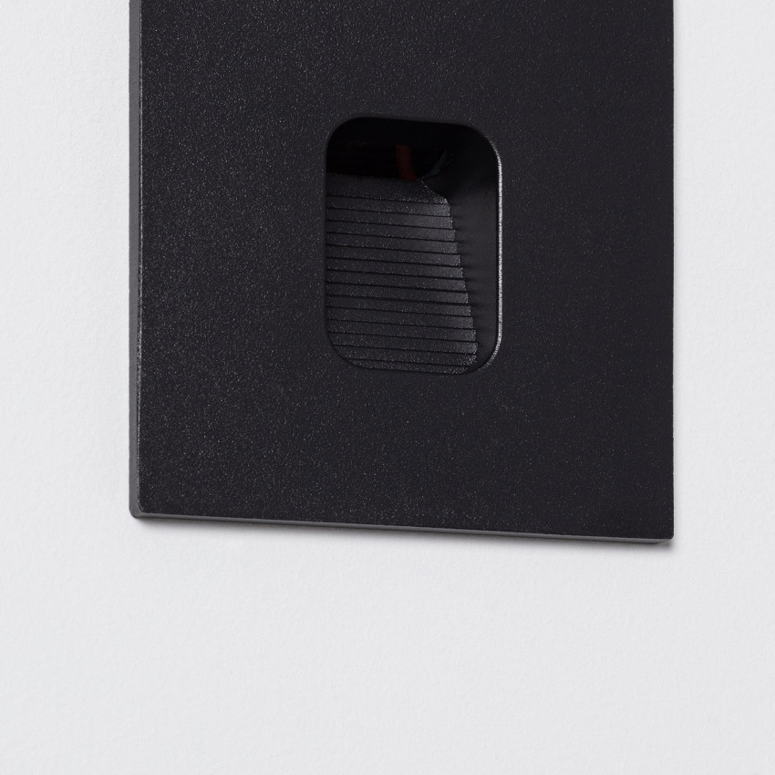 Producto de Baliza Exterior LED 2W Empotrable Pared Cuadrado Negro Grasset