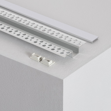 Producto de Perfil de Aluminio con Tapa Continua Integración en Escayola/Pladur para Tira LED hasta 15 mm