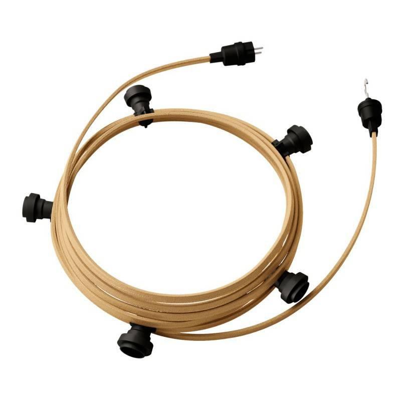 Produto de Grinalda Exterior Lumet System 7,5m com 5 Casquilhos E27 Preto Creative-Cables CATE27N075