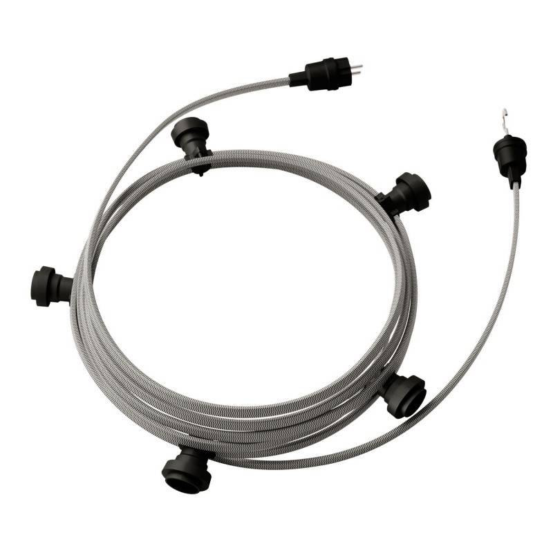 Producto de Guirnalda Exterior Lumet System 7.5m con 5 Portalámparas E27 Negro Creative-Cables CATE27N075