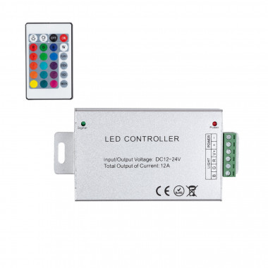 Producto de Kit Tira LED RGB 24V DC 60LED/m 5m IP65 Ancho 10mm con Fuente de Alimentación y Controlador Corte cada 10cm