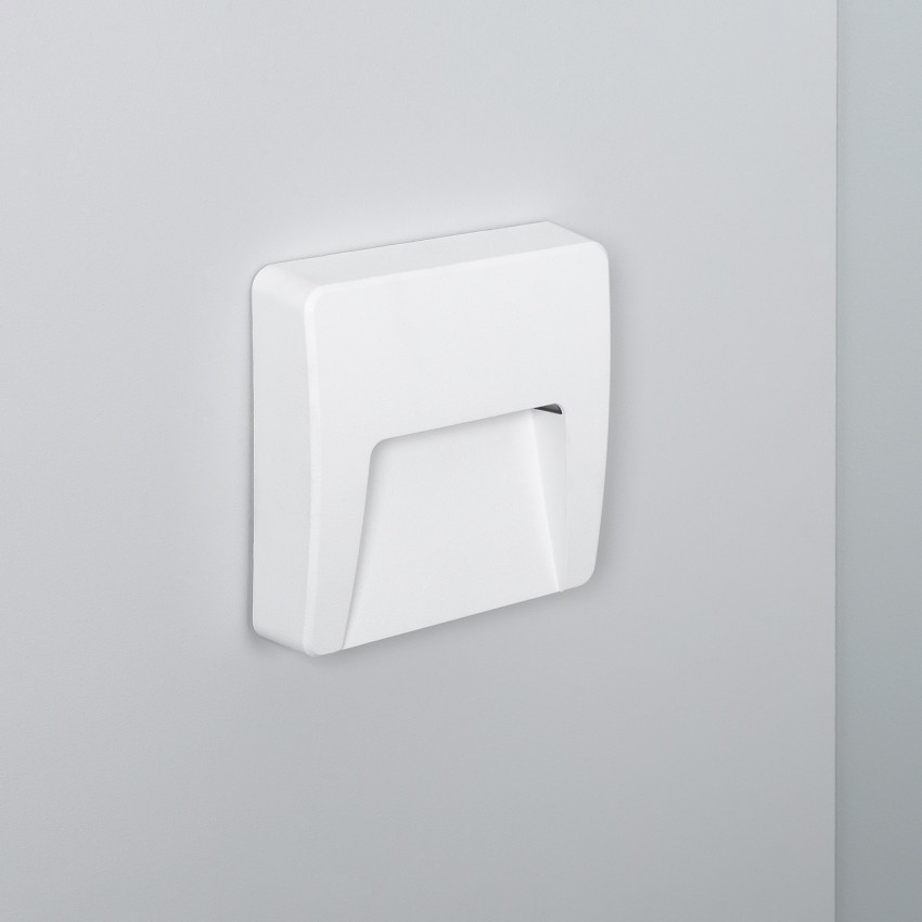 Baliza Exterior LED 3W Superfície de Parede Quadrada Branca Dag 