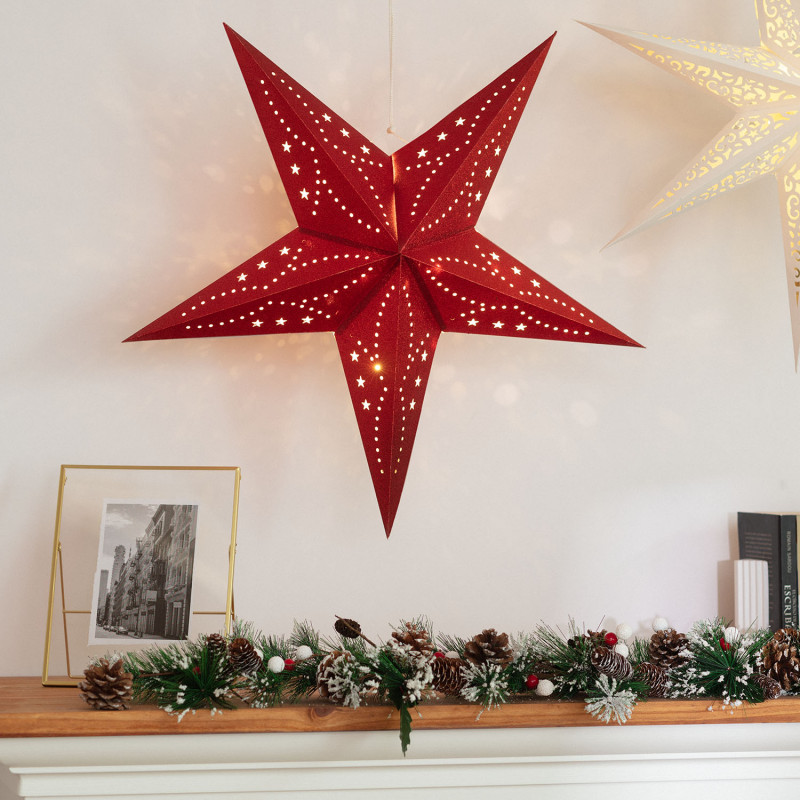 Estrela LED Papel Cartão com Batería Parilti
