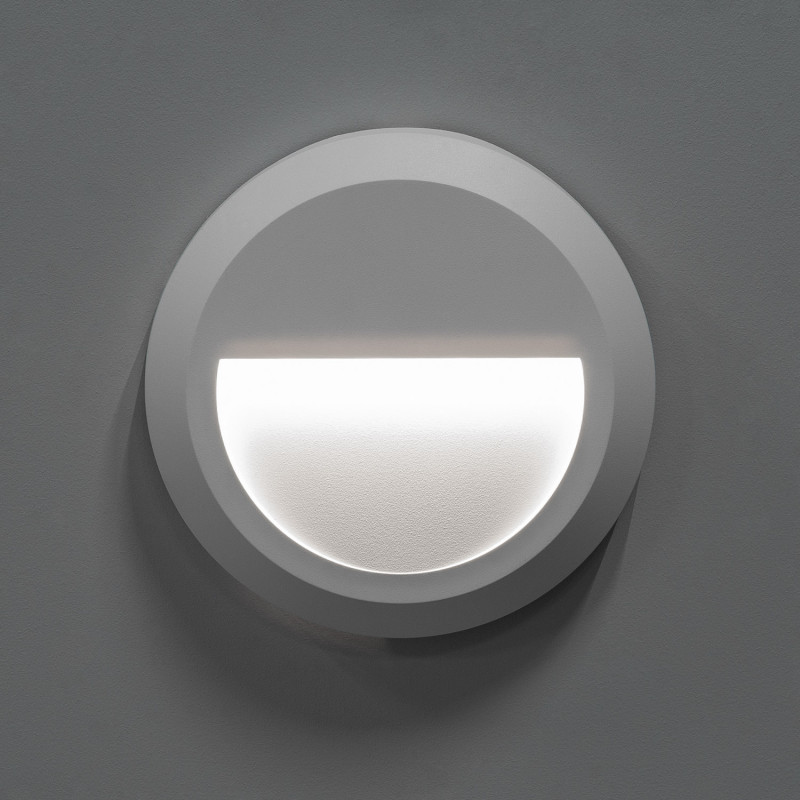 Producto de Baliza Exterior LED 1W Superficie Pared Circular Blanco Edulis