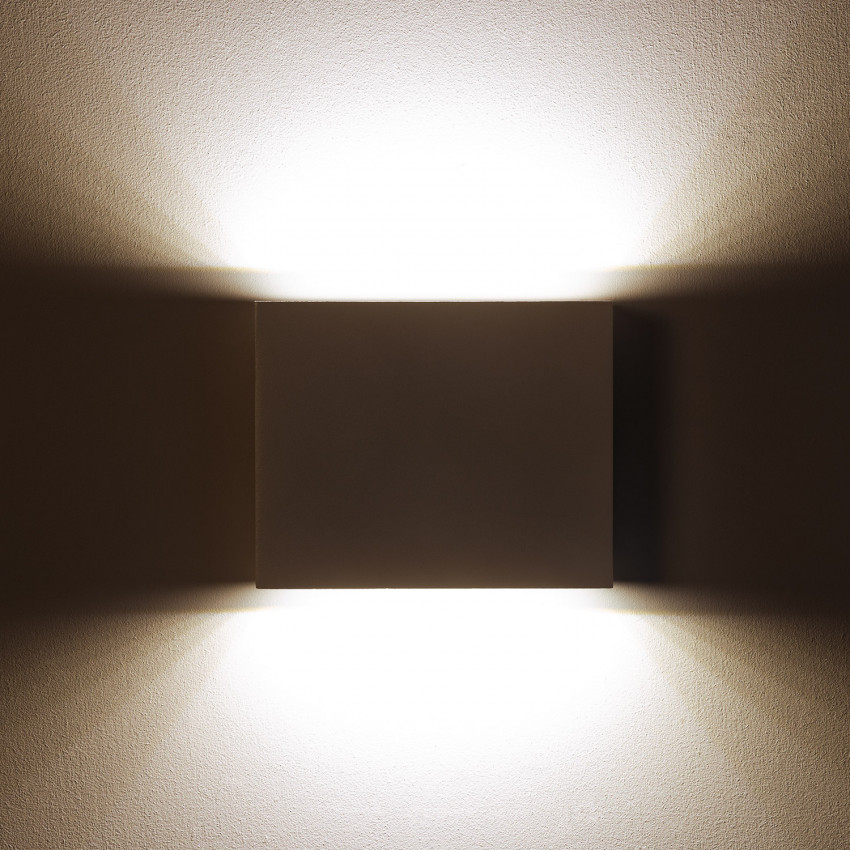 Produto de Aplique de Parede Exterior LED 6W Iluminação Dupla Face Quadrado Branco Kaysa 