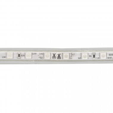 Producto de Bobina de Tira LED Regulable 220V AC 60 LED/m 50m Verde IP65 Ancho 14mm Corte cada 100 cm