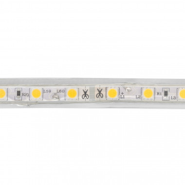 Producto de Tira LED 220V AC 60 LED/m Blanco Neutro IP65 a Medida Ancho 14mm Corte cada 100 cm