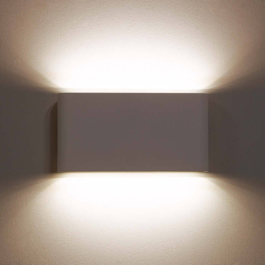 Produto de Aplique de Parede Exterior LED 12W Iluminação Dupla Retangular Branco Einar