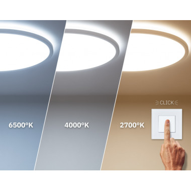 Producto de Placa LED 18W Circular SwitchCCT Seleccionable Corte Ø 205 mm Regulación Compatible con Mando RF V2