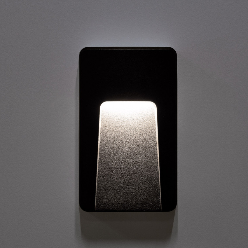 Producto de Baliza Exterior LED 3W Superficie Pared Rectangular Negro Joy