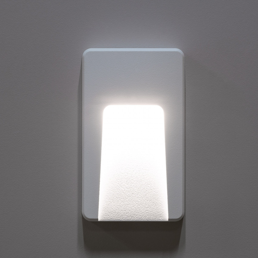 Produto de Baliza Exterior LED 3W Superfície de Parede Retangular Branca Joy