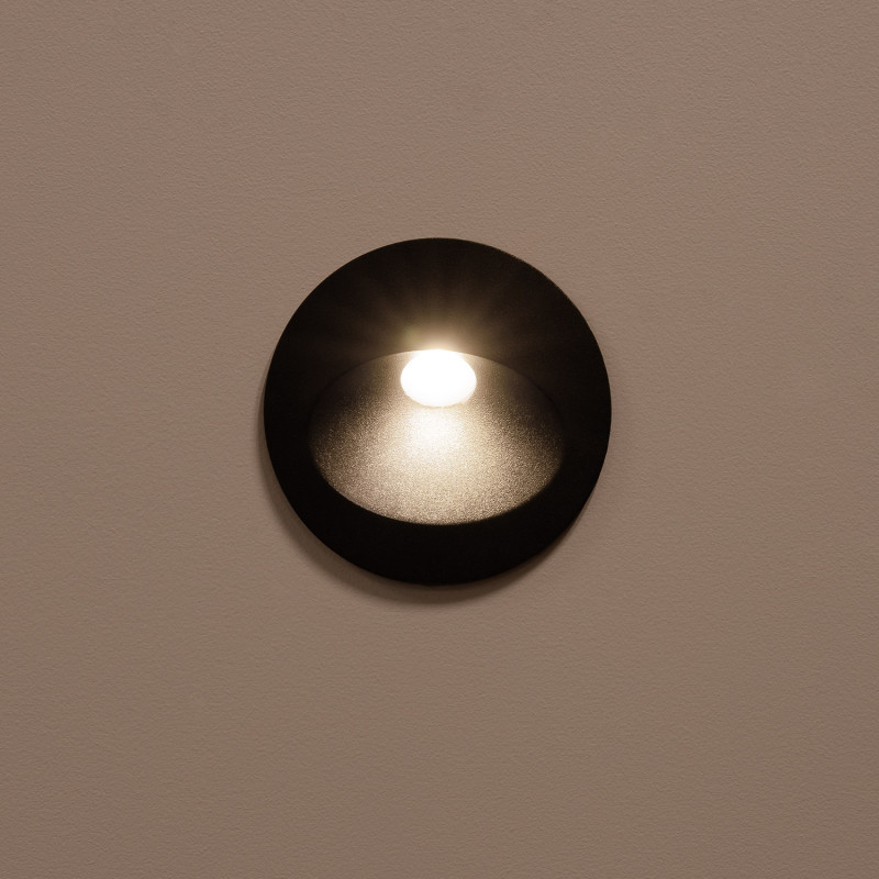 Produto de Baliza Exterior LED 3W Encastrável Parede Circular Cinzento Coney 