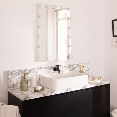 Compra Espejo de baño HIKARI 80x80 cms con Luz neutra LED integrada