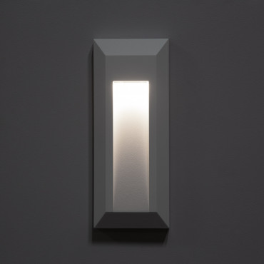 Baliza Exterior LED 1W Superfície Parede Retangular Branca Gisli