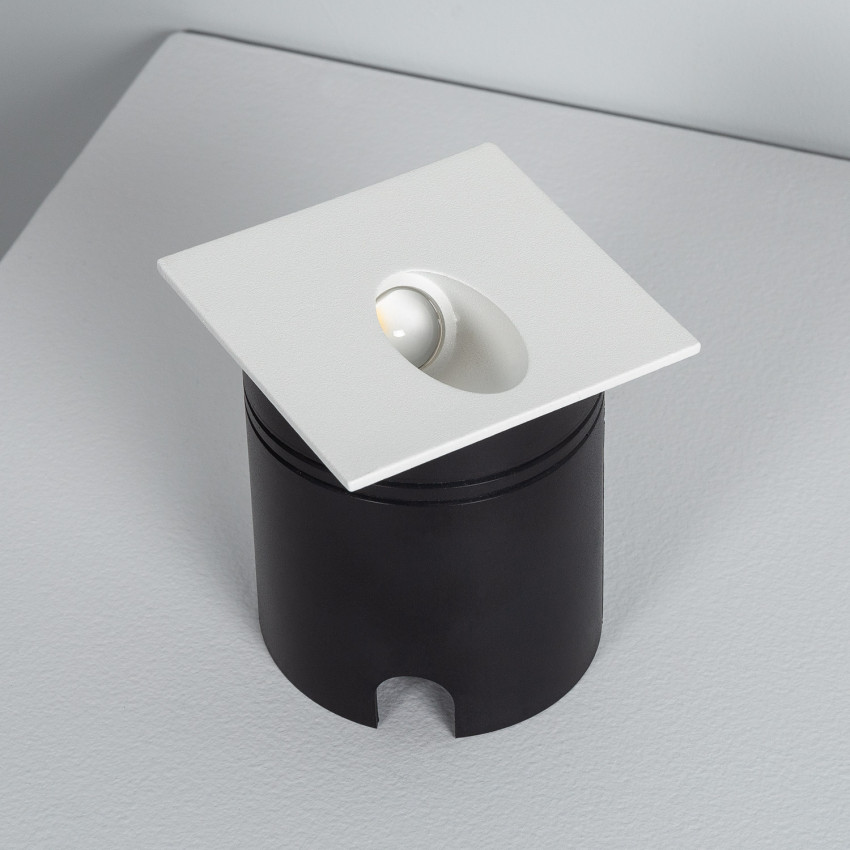 Producto de Baliza Exterior LED 2W Empotrable Pared Cuadrado Blanco Ellis
