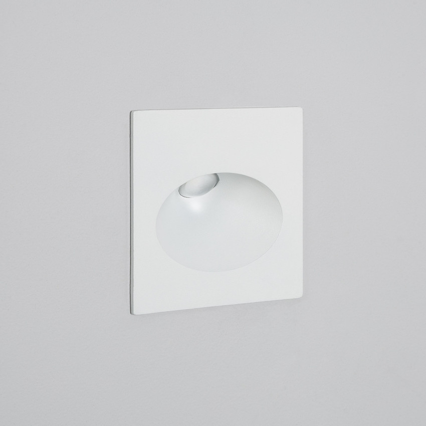 Baliza Exterior LED 3W Encastrável Parede Quadrada Branco Coney 