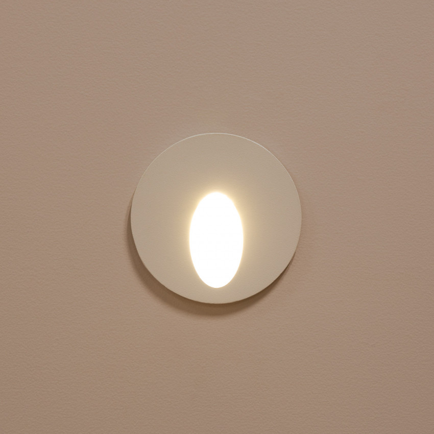 Produto de Baliza Exterior LED 3W Encastrável de Parede Circular Branca Boiler 