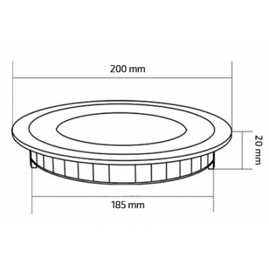 Producto de Placa LED 15W Circular SuperSlim Silver Corte Ø 185 mm