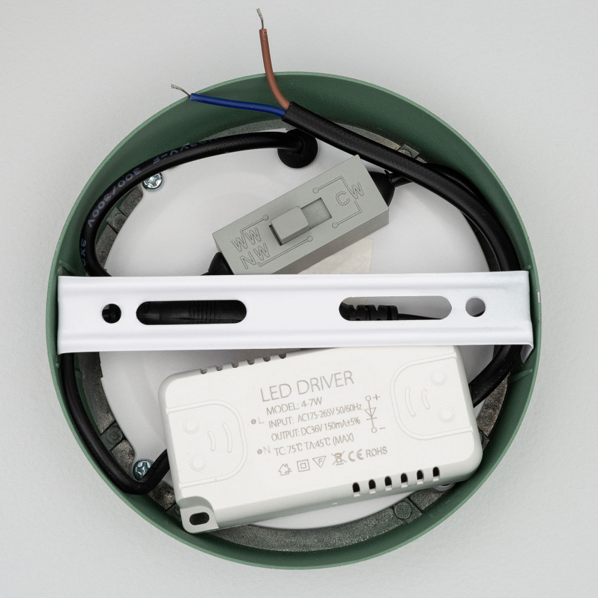 Producto de Plafón LED 6W Circular Aluminio Slim Ø110 mm CCT Seleccionable Galán SwitchDimm