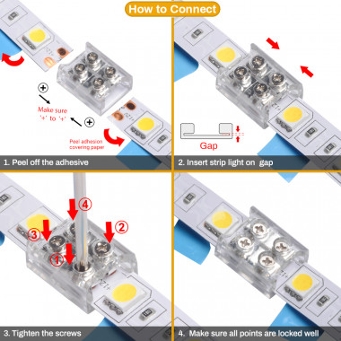Conector para Tira LED SMD5050 de 220V: Unión Fácil y Segura