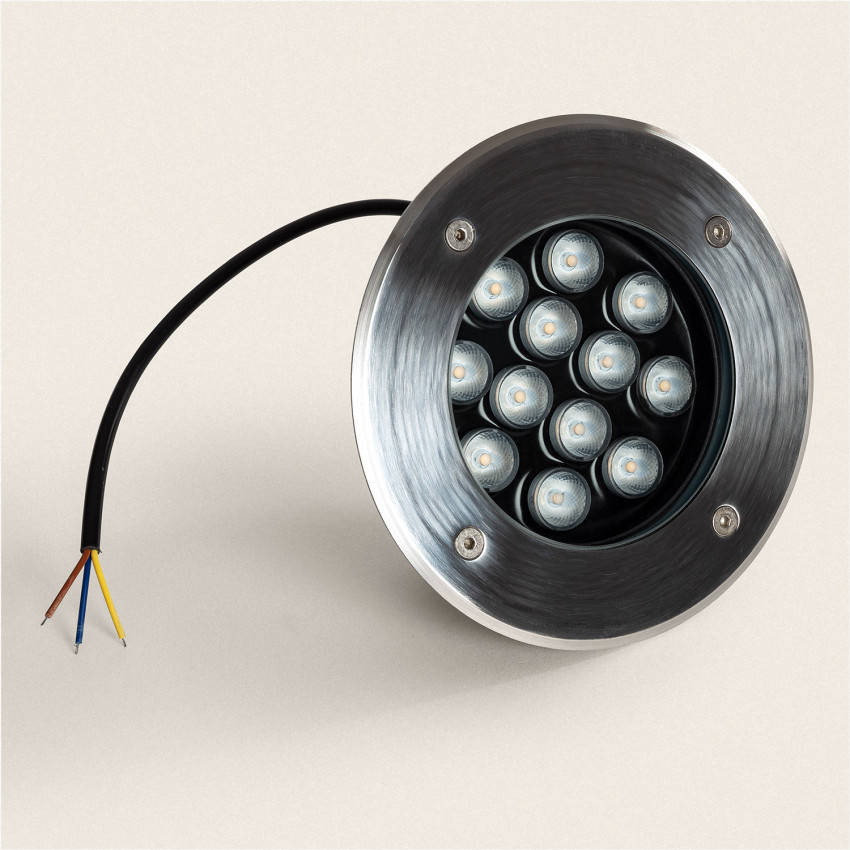 Foco Exterior LED 12W Solid Empotrable Suelo Inox