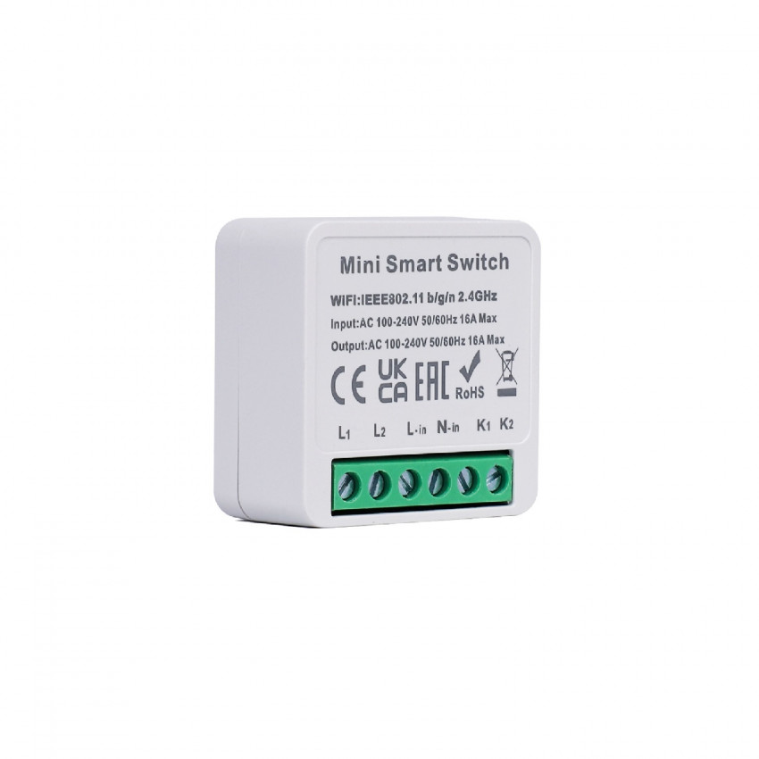 Mini Interruptor WiFi Compatível com  Interruptor Convencional 2 Canais