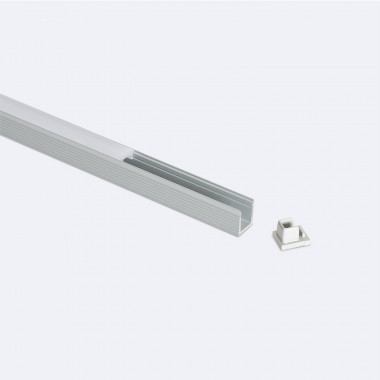 Perfil Aluminio Superficie 2m para Tira LED hasta 6 mm