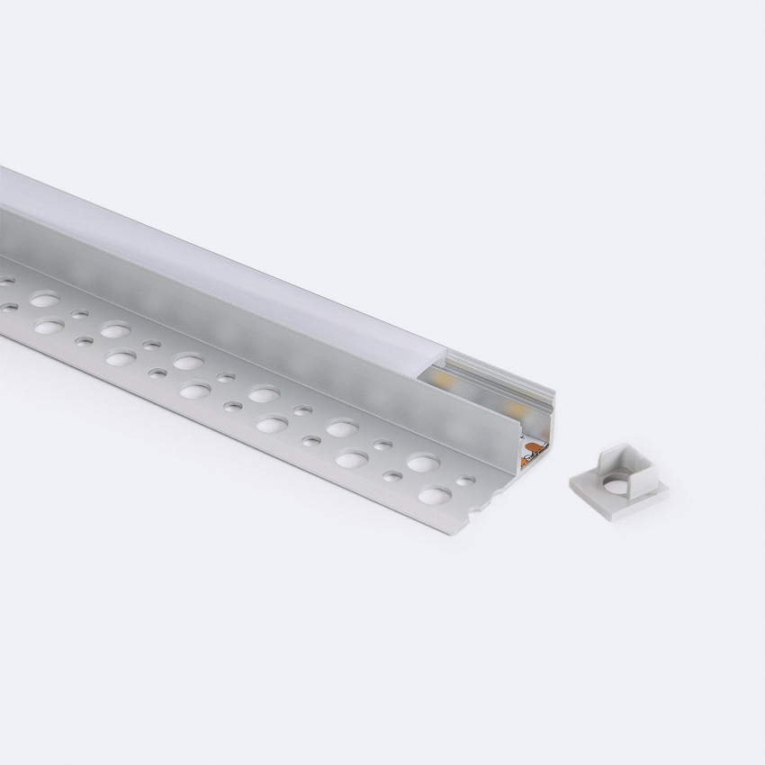 Perfil de Alumínio Integração em Gesso/Pladur para Fitas LED Até 8 mm