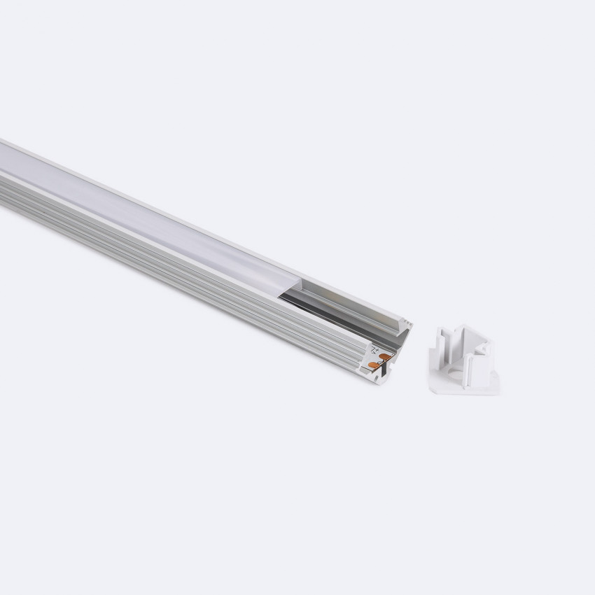 Perfil de Alumínio Superfície de Esquina 2m para Fita LED de até 11 mm