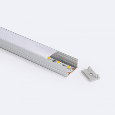 Perfil Aluminio Superficie 2m para Tiras LED hasta 20 mm