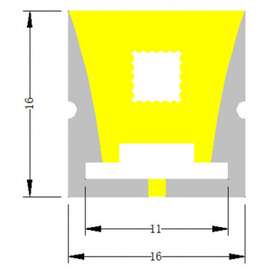 Produto de Tubo de Silicone LED Flex Embutido até 8 mm BL1616