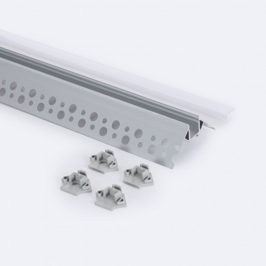 Produto de Perfil de Alumínio Integração em Gesso/Pladur para Fita LED de Canto Exterior até 9 mm