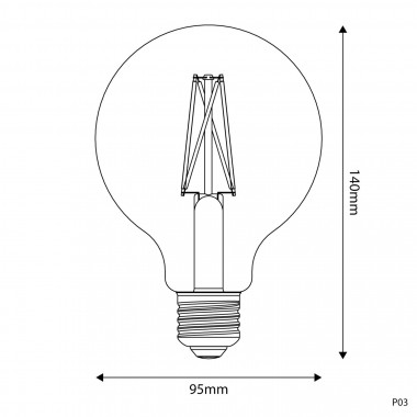 Produto de Lâmpada Regulável LED E27 7.2W 640 lm G95 Porcelana Creative-Cables BB-P03