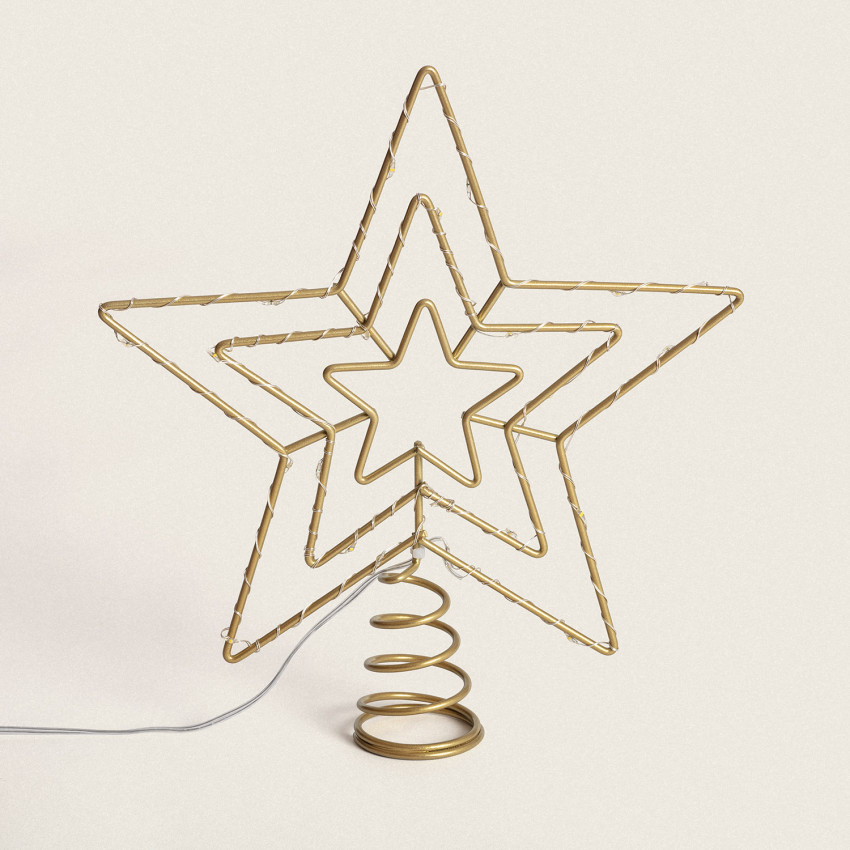 Estrella LED para Árbol de Navidad Metal con Batería Jaione