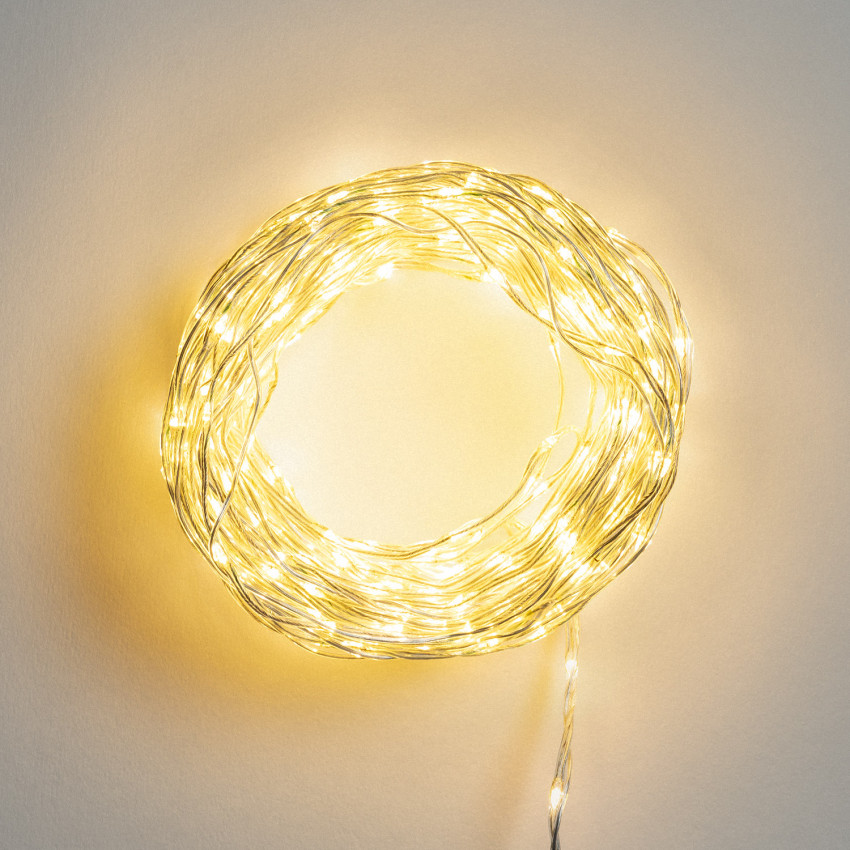 Produto de Grinalda Exterior LED Transparente Branco Quente 18m